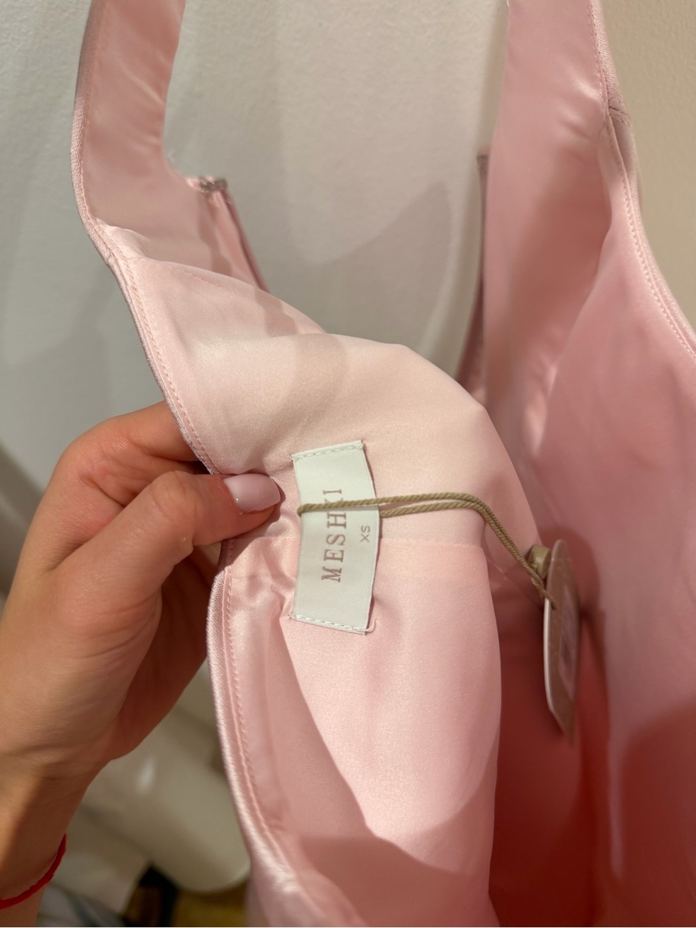 Meshki Satin Mini Dress - Pale Pink - Picture 6 of 7